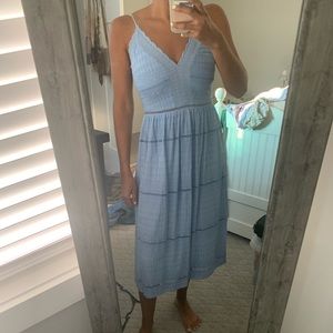 Blue Lace Midi Dress
